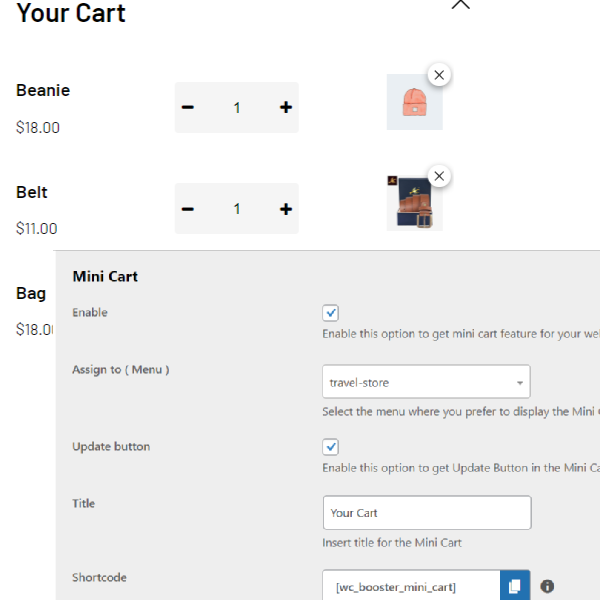 WC Booster mini cart settings